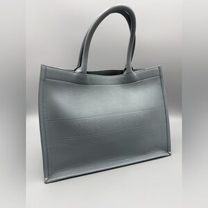 Christian Dior leather Grey Medium Book Tote